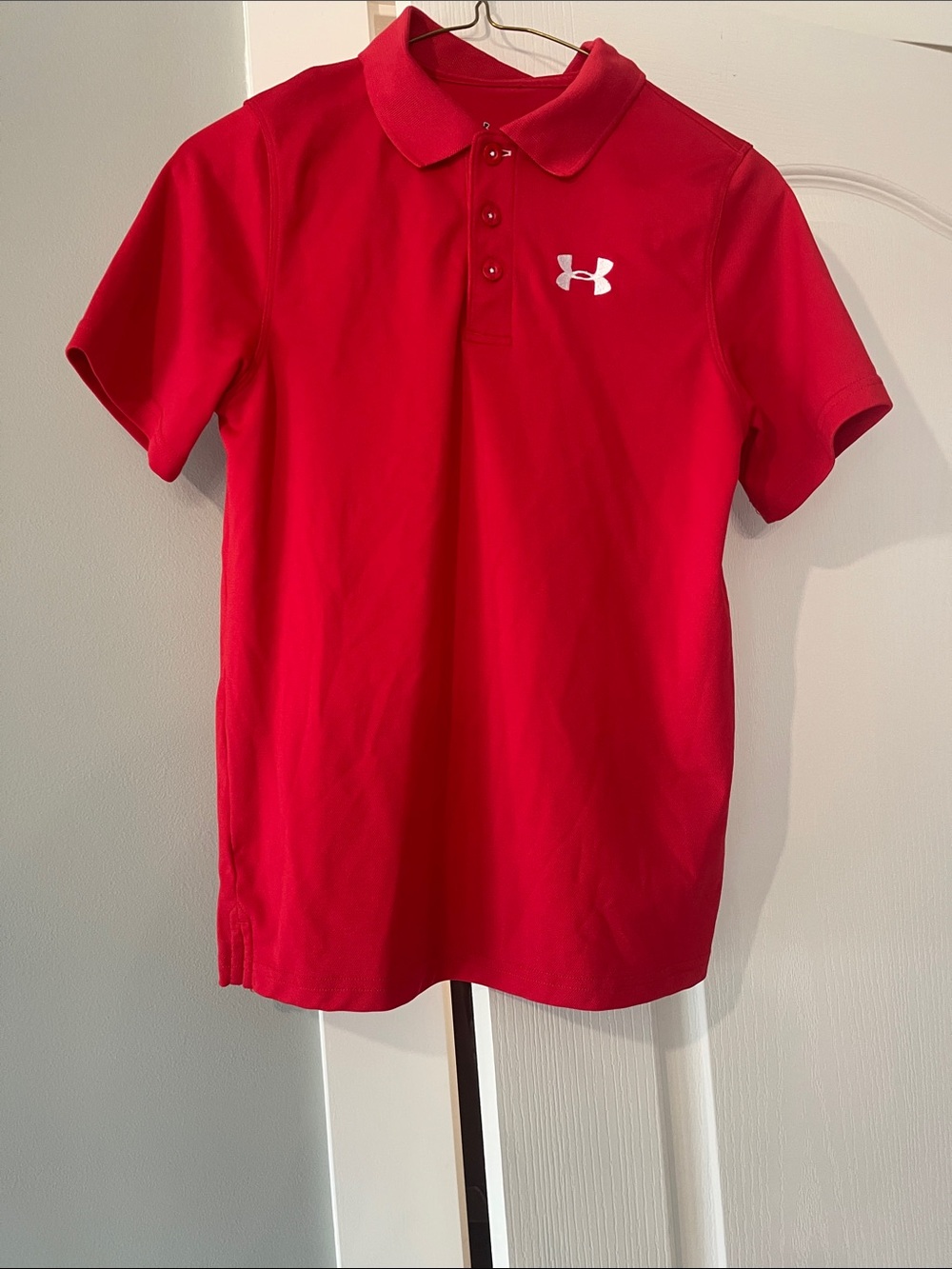 Under Armour Red Polo with White Logo - Kids